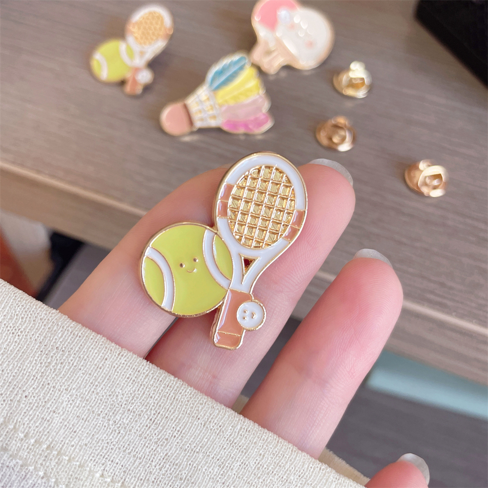 Zinc Alloy Brooches Stylish Ba - Badminton Vector ulasan dan harga
