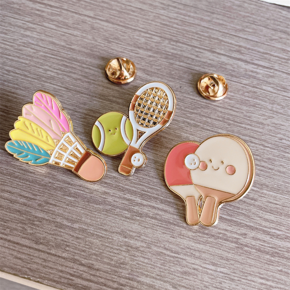 Zinc Alloy Brooches Stylish Ba - Badminton Vector ulasan dan harga
