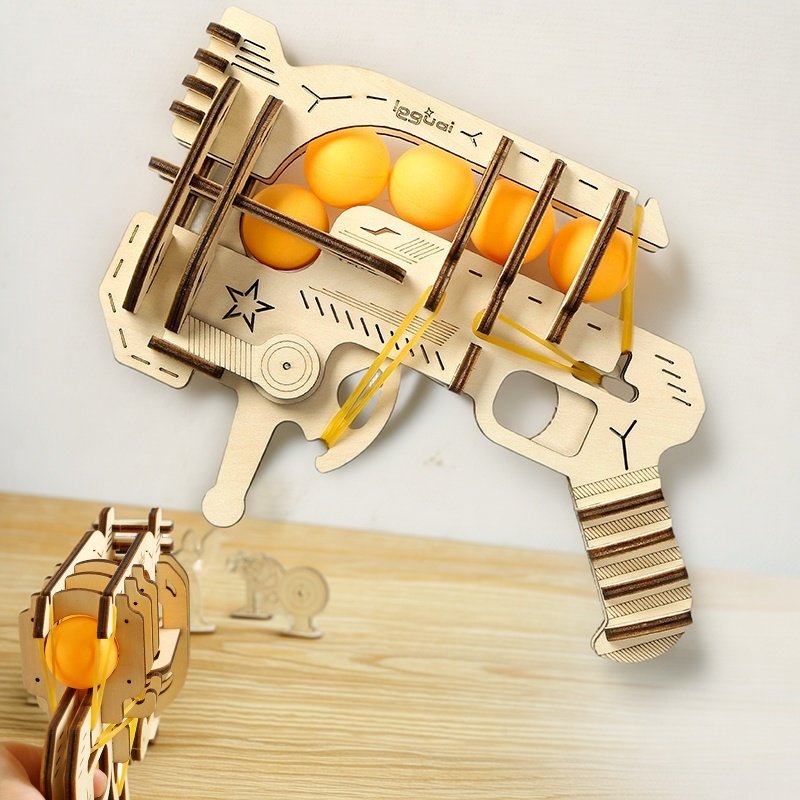 Wooden DIY Assembled Rubber Ba - Badminton Kids ulasan dan harga