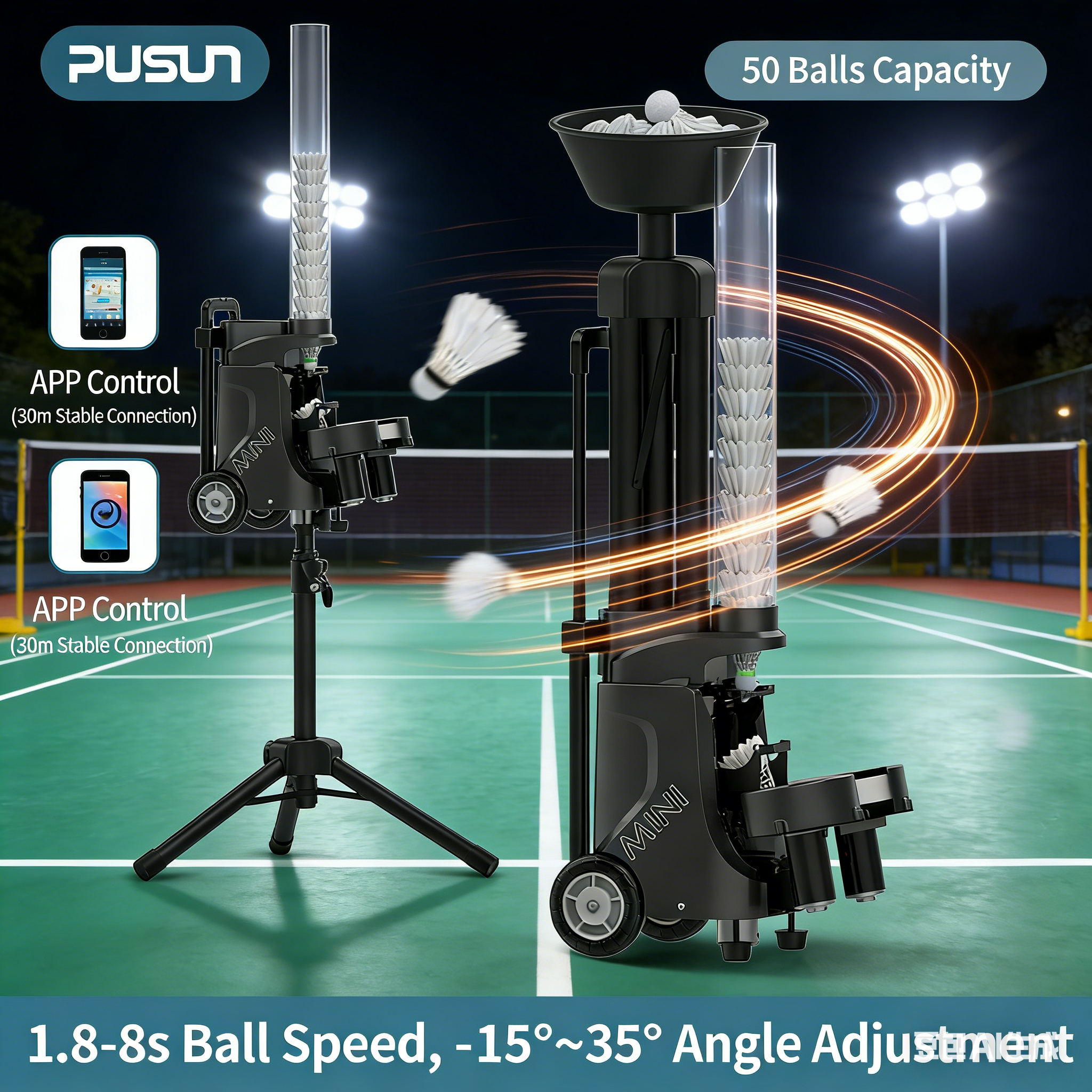 PB-Mini Badminton Service Mach - Feeder Machine Badminton ulasan dan harga